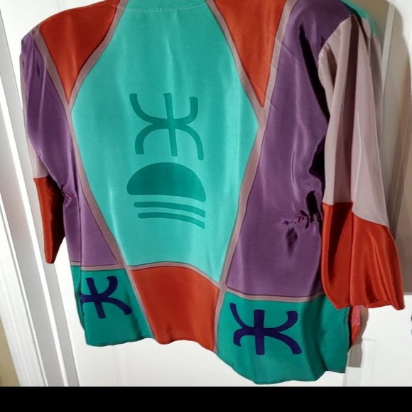 Mosswear Hand Painted 3-PC Silk Dress – Size M - Picture 4 of 12